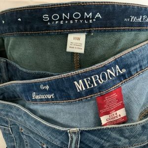 2 Size 18 jeans, regular length + crop